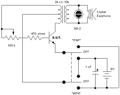 old transistor tester schematic